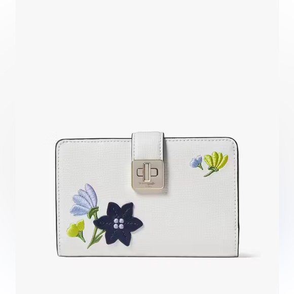 kate spade Handbags - Kate Spade Phoebe Floral Applique Medium Wallet, Meringue Multi